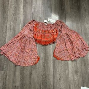 Karma Highway Angel Sleeve Crop Top